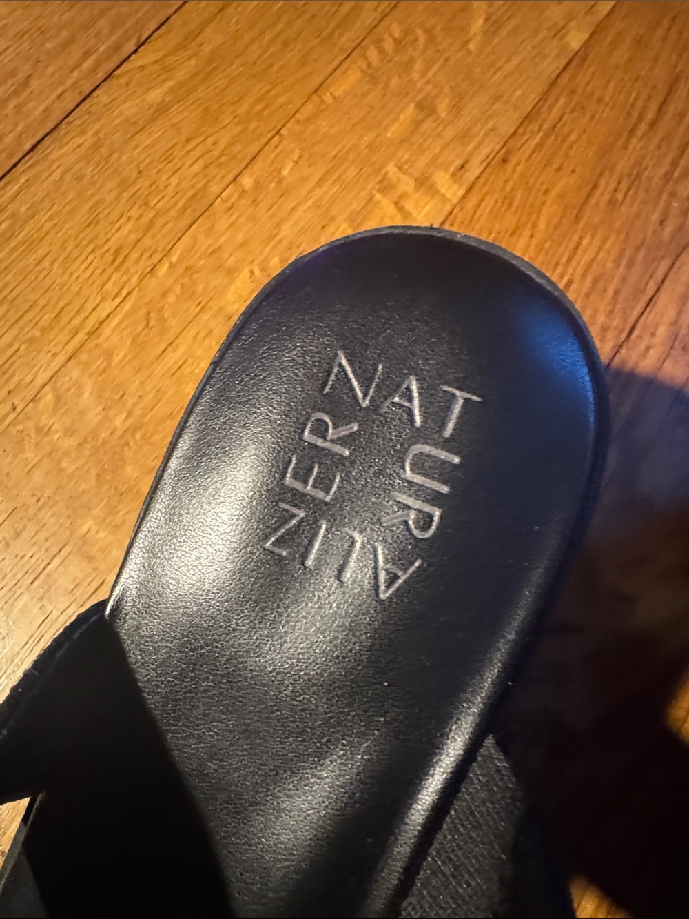 🐷 Naturalizer Black Rhinestone Wedge Slip On Sandals - Picture 9 of 9